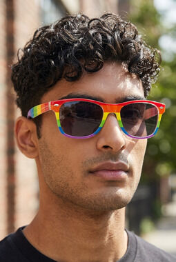 NEW Rainbow Pride Unisex Sunglasses Retro Square Frame Festival Glasses